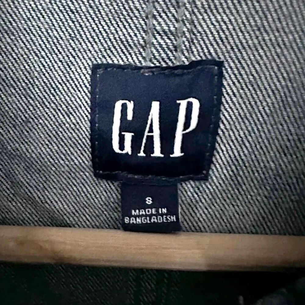 GAP | NWT Denim Utility Romper Washwell Long Sleeve Shorts Jumpsuit | Size 8 - Picture 5 of 11